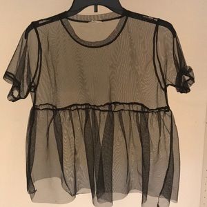 Nasty Gal Black Fishnet Top